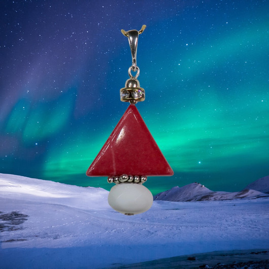 Riipus kvartsiitti punainen tonttulakki zirkonitupsulla JOU16