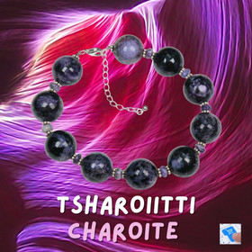 Rannekoru tsharoiitti  925-hopea 17-23cm nro5