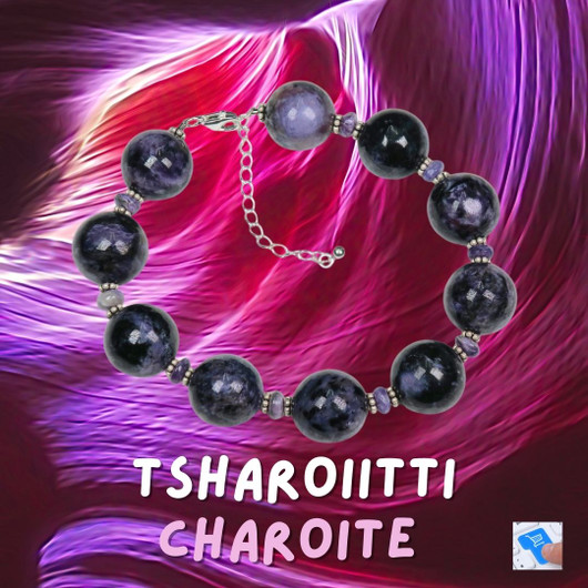 Rannekoru tsharoiitti  925-hopea 17-23cm nro5