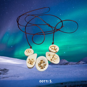 Kaulakoru poronsarvi 5-osaa polttokaiverrettu OOTTI