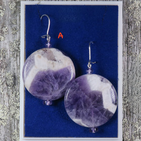 Korvakorut ametistikvartsi kiekko 30mm MARITA valitse