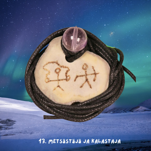 Riipus poronsarvi, ametisti, metsästäjä ja kalastaja 13