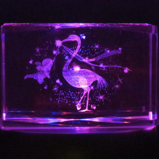 Kristallikuutio 6cm vauva ja haikara, vaakataso