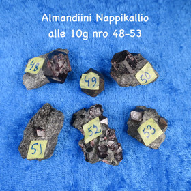 Almandiini granaatti raaka alle 10g nro48-53 Nappikallio Hi184 Valitse