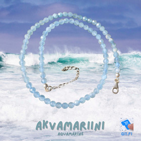 Kaulahelmet akvamariini 5mm viistehiottu, pituus 42-47cm. AQUA3