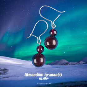 Korvakorut almandiini granaatti rubiininpunainen 8mm ja 4mm ALMA4
