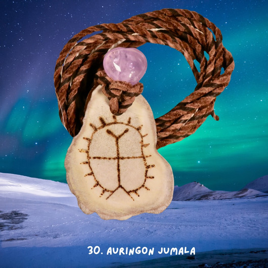 Riipus poronsarvi ja ametisti AURINGON JUMALA nro 30