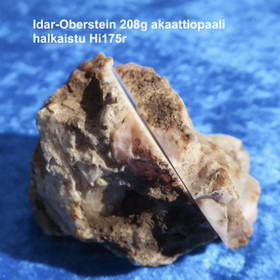 Akaattiopaali halkaistu 208g raakakivi Hi175R