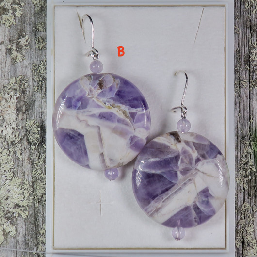 Korvakorut ametistikvartsi kiekko 30mm MARITA valitse