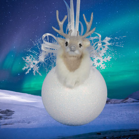 Joulukoriste Poron pää ja lumipallo