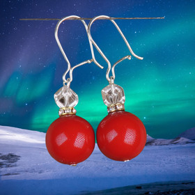 Korvakorut punainen helmiäinen  ja vuorikidekuutio EEVA4