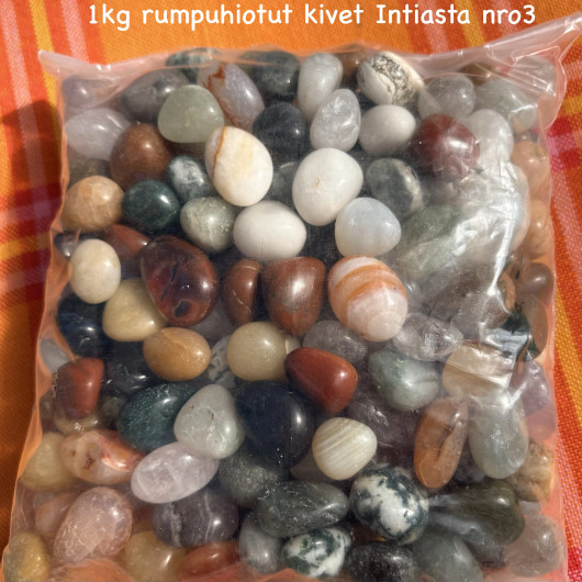 Onnenkivet rumpuhiottuja mix 1kg pakkaus Intiasta. Valitse valikosta