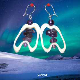 Korvakorut poronluu ja ametisti tumma sipsi. VIIVVA1