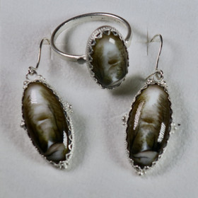 Korusetti  filigraani emalikorut korvakorut ja sormus 