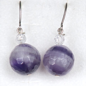 Korvakorut ametistikvartsi 12mm viistehiottu Asta12v