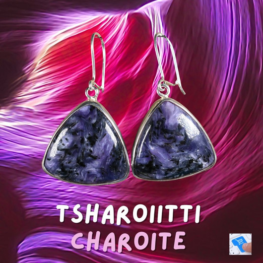 Hopeakorvakorut tsharoiitti kolmio. 64ko9