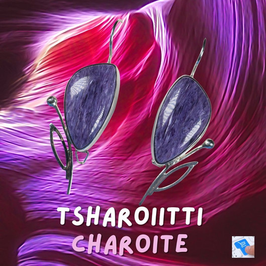 Hopeakorvakorut tsharoiitti koristeellinen, kookas  malli  64ko30