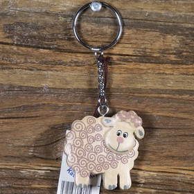 Avaimenperä lammas 4cm, puuta