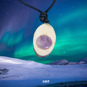 Riipus ametisti poronsarvessa 18mm. Yli-Luosto Suomi Finland SIRO