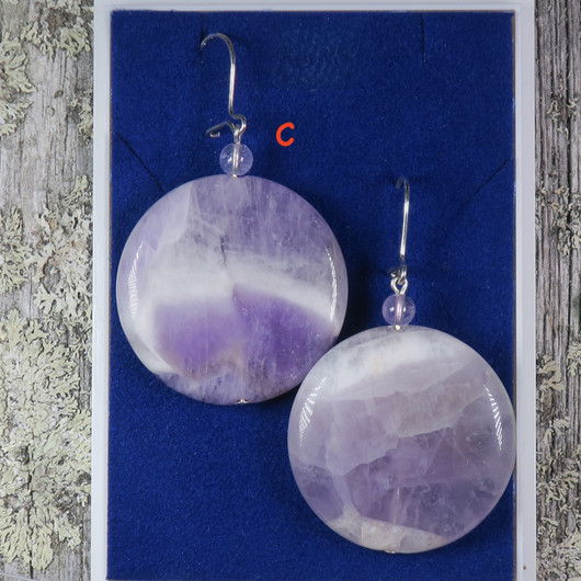 Korvakorut ametistikvartsi kiekko 30mm MARITA valitse