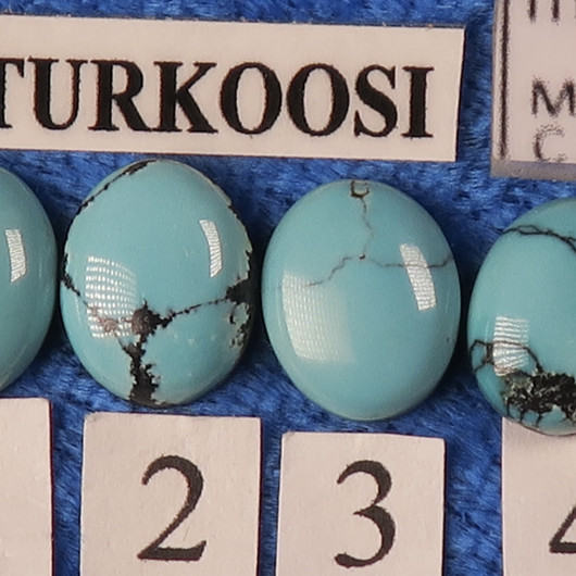Kapussi turkoosi aito 8x10mm ovaali cabochon nro2