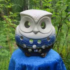 Tuikkulyhty pöllö, kekramiikkaa