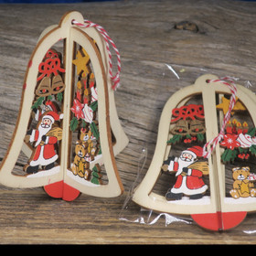 Joulukoriste joulukellossa joulupukki, nalle, joulukellot, tähti