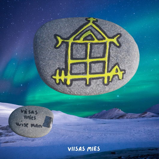 Shamaanikivi VIISAS MIES kvartsiitti taskukivi nro9