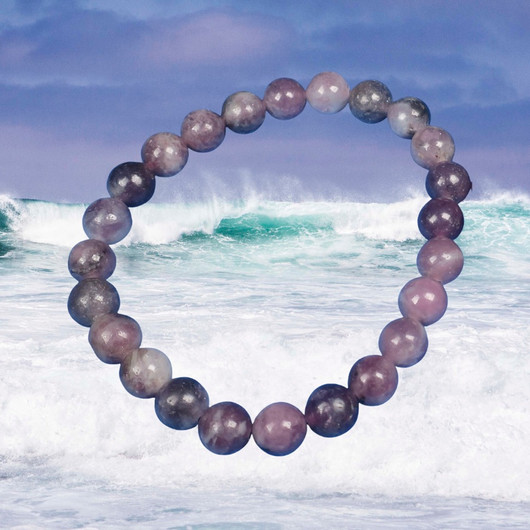 Rannekoru lepidoliitti 8mm 17-18cm