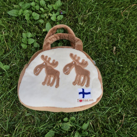 Käsilaukku hirvi, I love Finland vaaleanruskea, lapsille