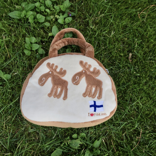 Käsilaukku hirvi, I love Finland vaaleanruskea, lapsille