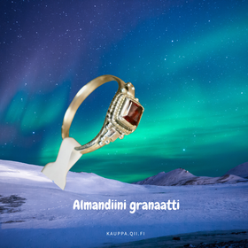 Hopeasormus almandiini granaatti neliö NS. Valitse koko