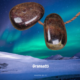 Riipus granaatti porattu, hiottu, punaruskea 28mm.