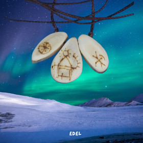 Kaulakoru poronsarvi 3-osainen  polttokaiverrettu Edel