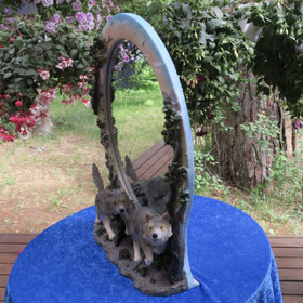 Pöytäpeili sudet juoksee, korkeus 54cm leveys 42cm