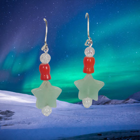 Korvakorut aventuriinitähti, koralli, vuorikide jää-ice. TÄHTI