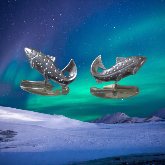 Kalvosinnapit TAIMEN kala  925-hopea