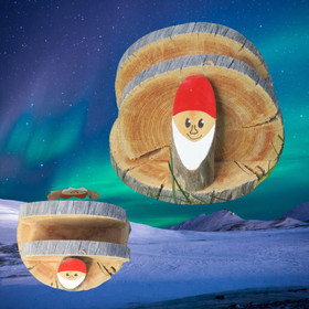 Servettiteline joulupukki kelopuuta, kahviservetille