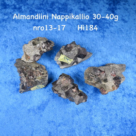 Almandiini granaatti raaka 30-40g nro13-17 Nappikallio Hi184 Valitse