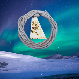 Riipus poronluuhun polttokaiverrettu poro, harmaa nahkanauha PETTERI D