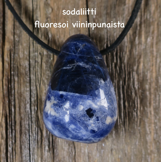 Riipus sodaliitti porattu 32mm, fluoresoi viininpunaista