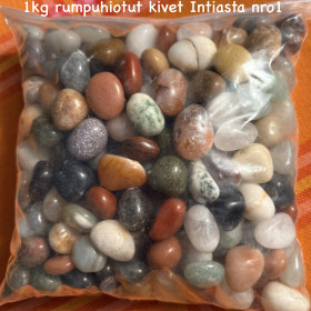 Onnenkivet rumpuhiottuja mix 1kg pakkaus Intiasta. Valitse valikosta