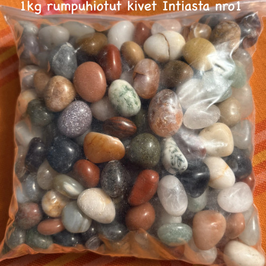 Onnenkivet rumpuhiottuja mix 1kg pakkaus Intiasta. Valitse valikosta