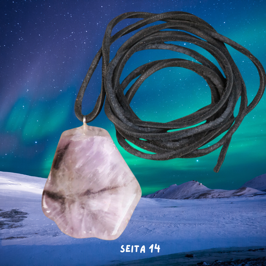 Riipus ametisti poronnahkanauhassa Yli-Luosto Suomi Finland SEITA14 