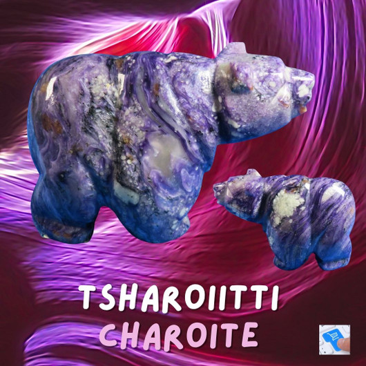 Kiviveistos karhu 850g tsharoiitti koko 8x13cm 