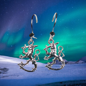 Hopeakorvakorut Suomen leijona 15mm 