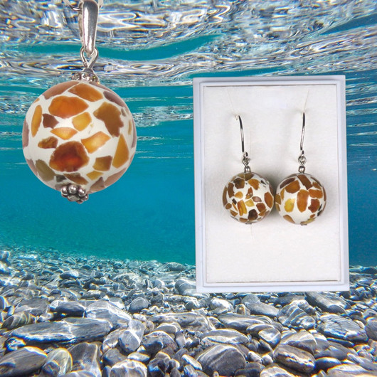 Korvakorut meripihka breksia 16mm