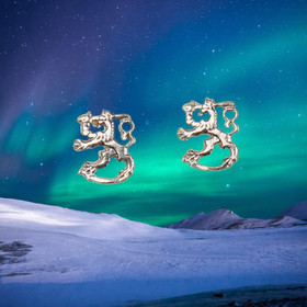 Nappikorvakorut Suomen leijona 925-hopea