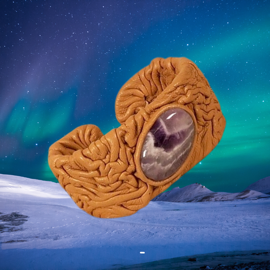 Nahkarannekoru ametistikvartsi vaaleanruskea nahka ASTA2