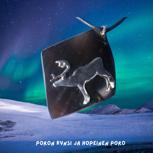 Riipus poron kynsi, jossa hopeinen poro. KAKE